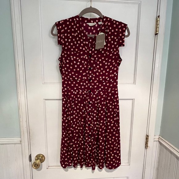 NWT Anthropologie 11-1-Tylho West Street Polka Dot Button Front Dress - Small - Picture 2 of 9